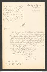 k.k. naturhistorisches Hofmuseum, Intendanzakten 1885-1896 (Hauer), Aktenzahl Z.307/1887, Seite 1
